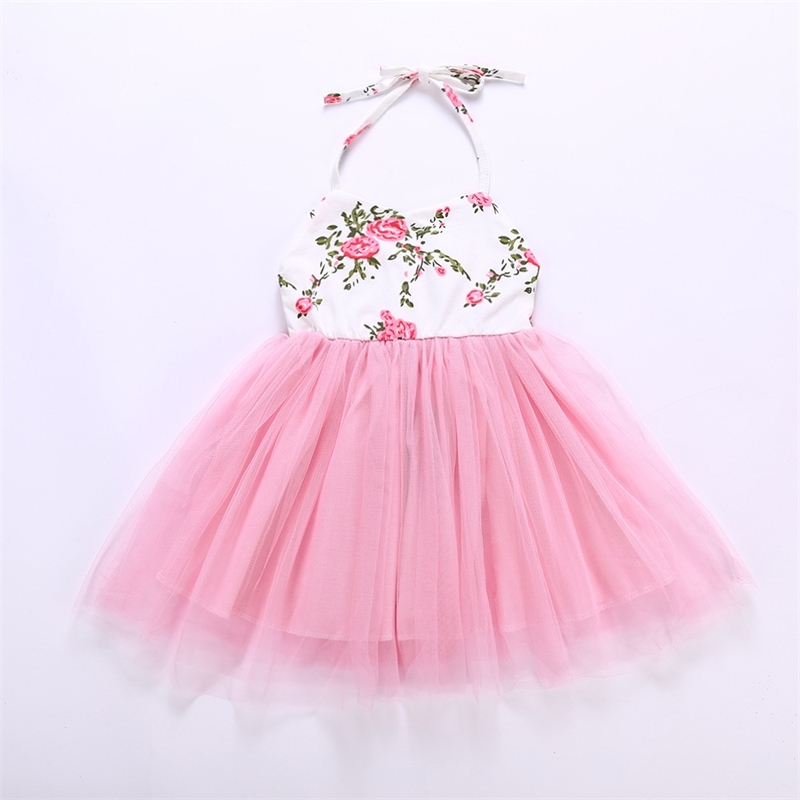 

new fashion girl's drawstring printed screen dress princess skirt, White