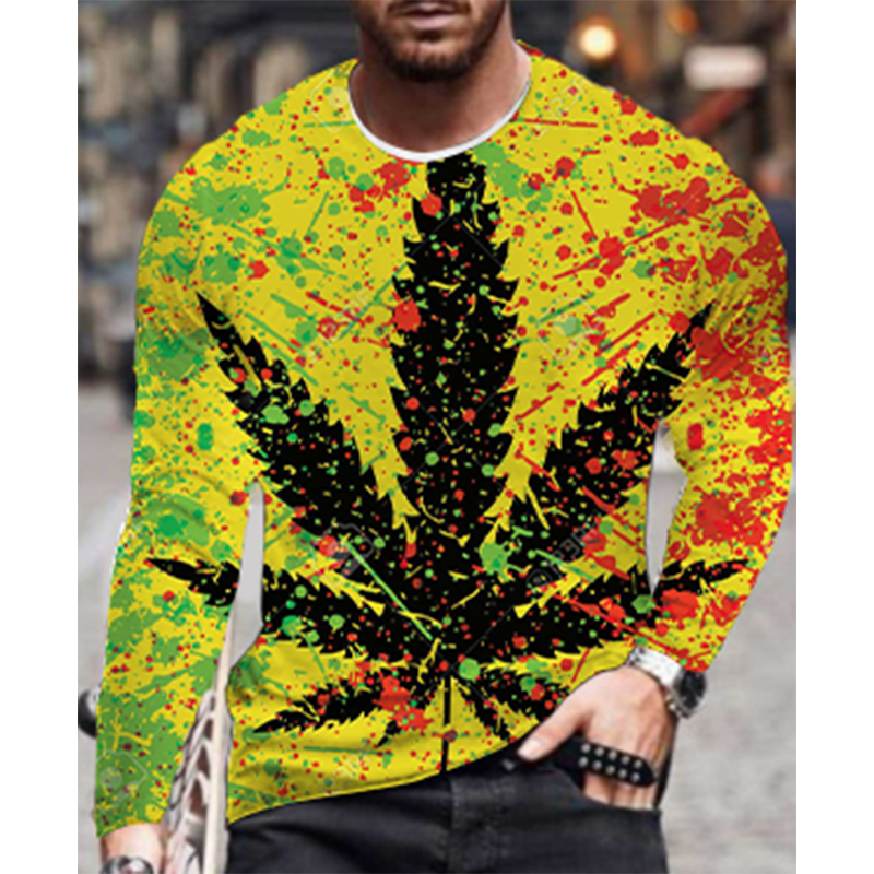 

Flower Dot Pattern Men s 3D Printed T-shirt Visual Impact Party Top Round Neck High Quality Long Sleeve Designer Plus Size Printed Daily Top, White;black