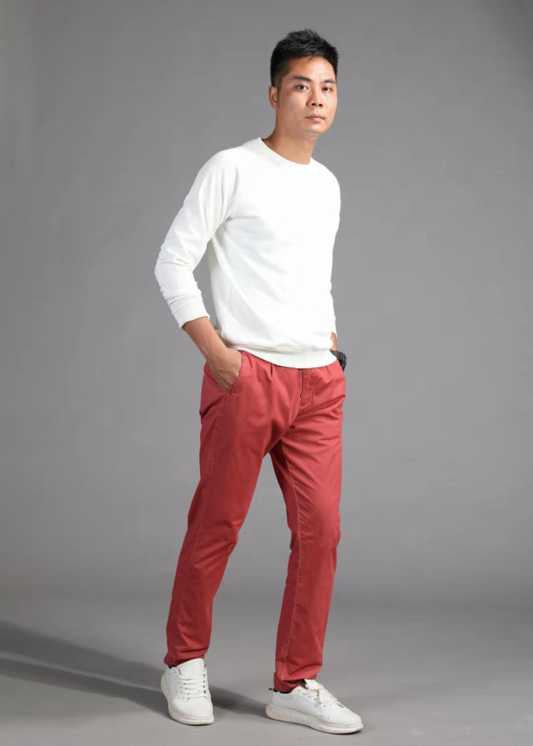 

2021 men's pant trousers spring and summer thin self-owned brand loose straight trend leg overalls casual size: s-3xl#01, Black