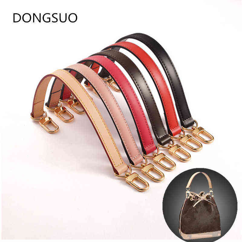 

Woven tote handle cowskin genuine leather designer short strap for handbag purse bucket bag parts accessories 211213