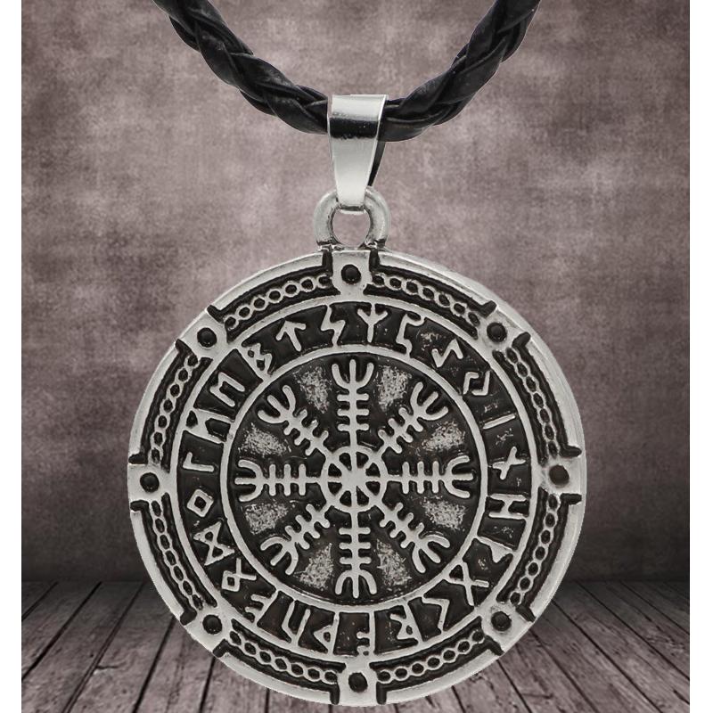 

Pendant Necklaces Circle Viking-Icelandic Vegvisir Horror-Runic Magical Staves Compass Rune Amulet Collier Necklace