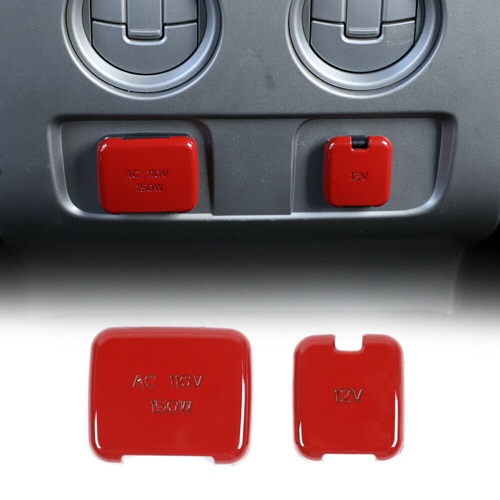 

ABS Rear Power Socket Trim Cover For Ford F150 Raptor 09-14 Red 2PCS
