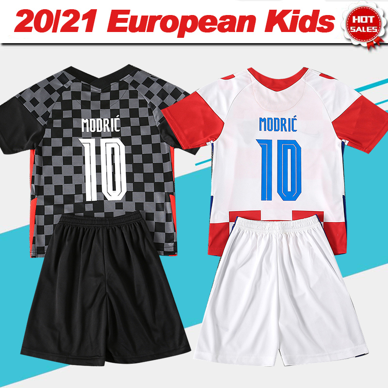 

#10 MODRIC Soccer Jersey Kids Kit 2021 #17 MANDZUKIC Home Child Soccer Shirt 21/22 #4 PERISIC Away Boy Football Uniform, Black;yellow