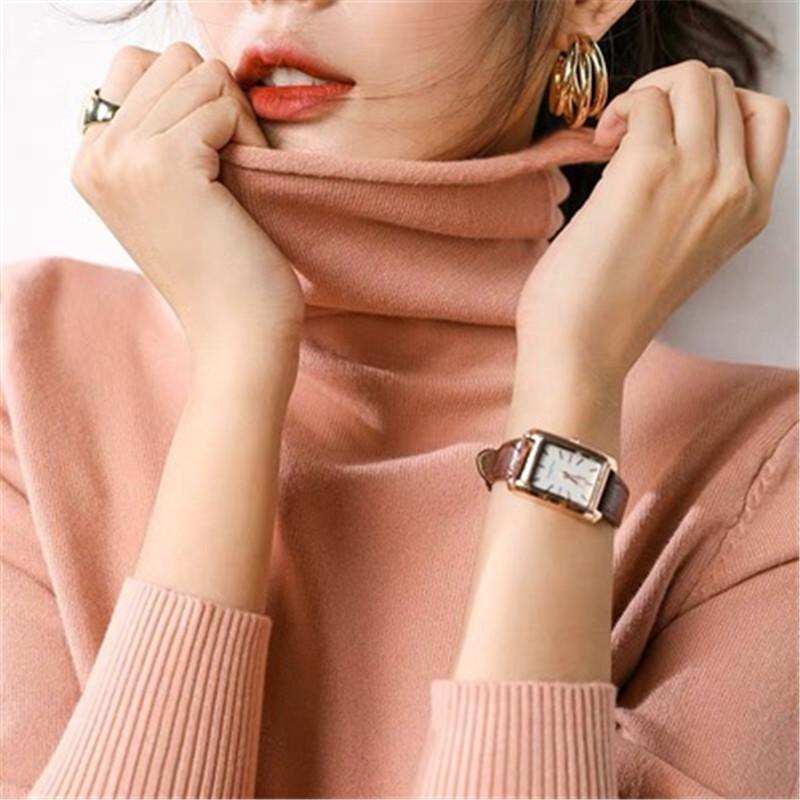 

Women's Sweaters Korean Womens 2022 Winter Tops Turtleneck Sweater Women Thin Pullover Jumper Knitted Pull Femme PZ2275, White;black