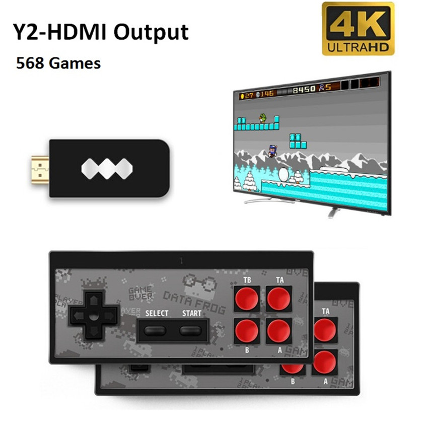 

DATA FROG Portable Game Consoles Wireless 4K HD Video Game Player HDMI 568 AV 600 Retro Classic Games Handheld Game Joystick