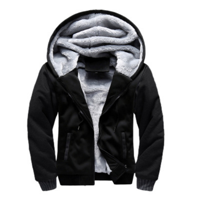 

men's coat, foruu m-5xl hoodie winter fleece zipper sweater jacket outwear bk/xl black, Black;brown