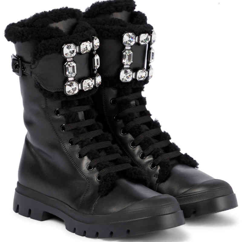 

Boots Direct Wholesale Factory Winter Warm Sheepskin Fur Waterproof Furry Snow For Women Non-slip Outsole Zipper Upper Lace Z8TF, Black