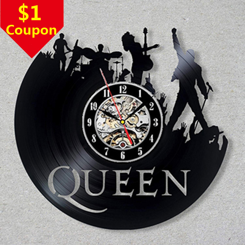 

Queen Rock Band Wa Cock Modern Design Music Theme Cassic Viny Record Cocks Wa Watch Art Home Decor Gifts for Musician