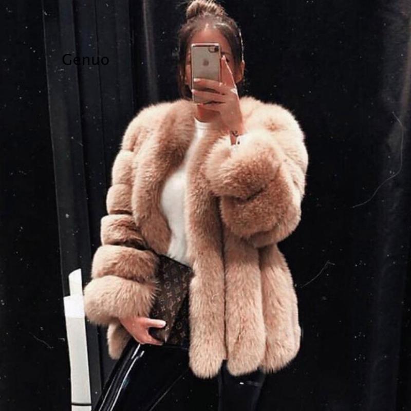 

Women's Fur & Faux Women Winter Raccoon Coat Jacket Luxury Short Warm Fluffy Coats Overcoats, Black