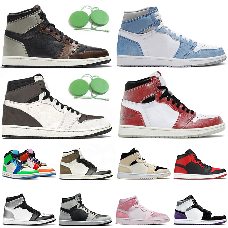 

2021 top quality 1s women mens basketball shoes jumpman 1 High OG Hyper Royal Mid Barely Orange Digital Pink Chicago Patina Twist womens trainers sports sneakers, A1 high og hyper royal 36-47