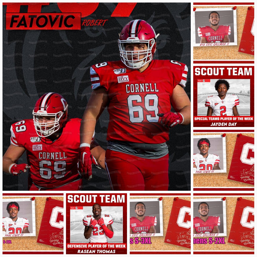 

2021 Cornell big red NCAA Football Jersey Richie Kenney SK Howard Eric Diggs Ben Mays Devon Brewer Delonte Harrell Curtis Raymond III Alex Kuzy, Red mens s-3xl