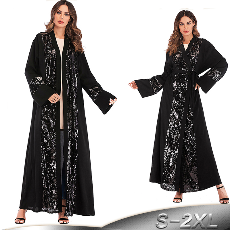 

Black Open Abaya Dubai Kaftan Islam Kimono Cardigan Muslim Hijab Dress Caftan Oman Qatar Abayas For Women Turkey Islam Clothing