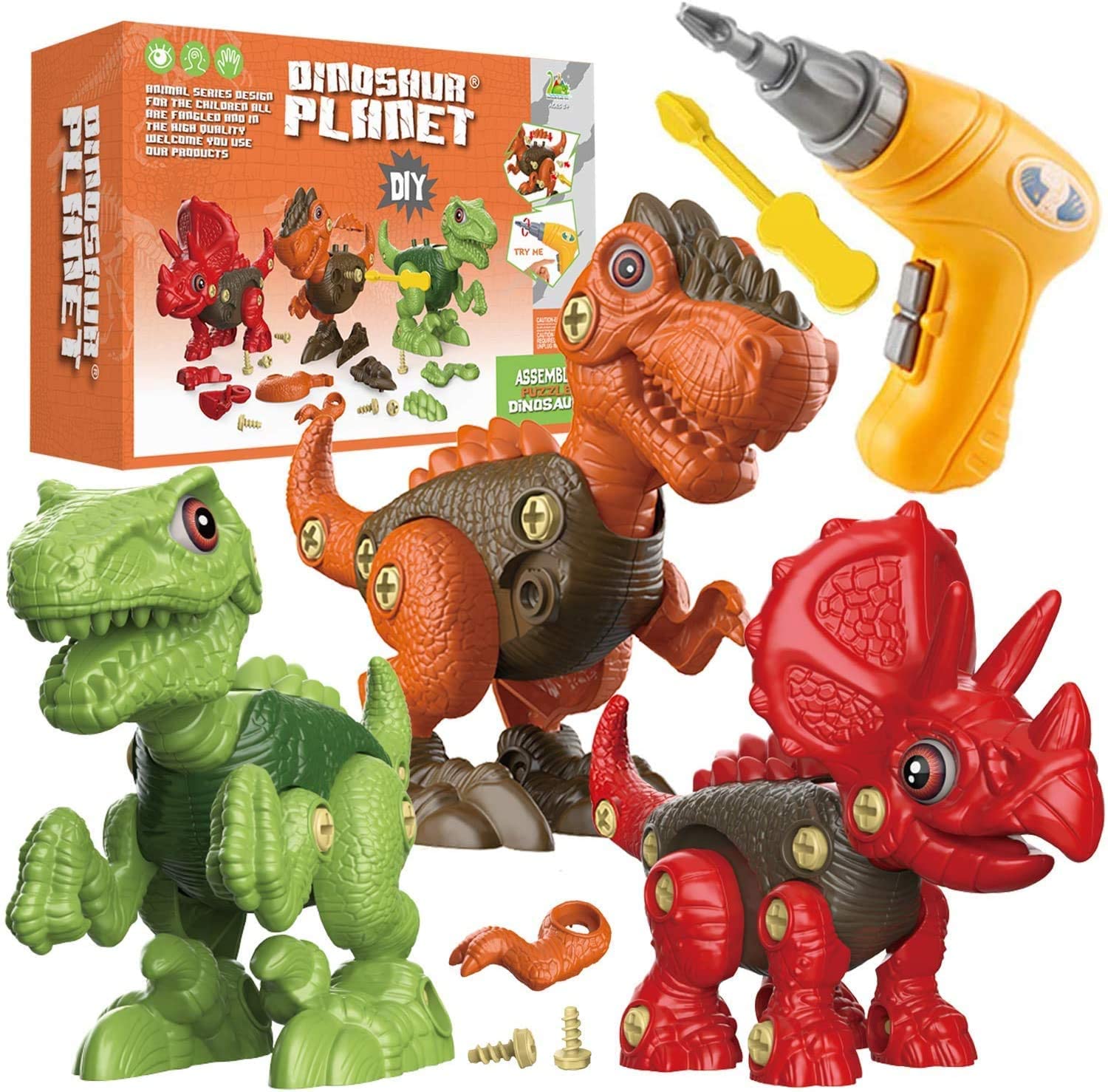 

Novelty Games Fidget multifunctional Assemble the dinosaur educational toys [Electric drill+3 style ]