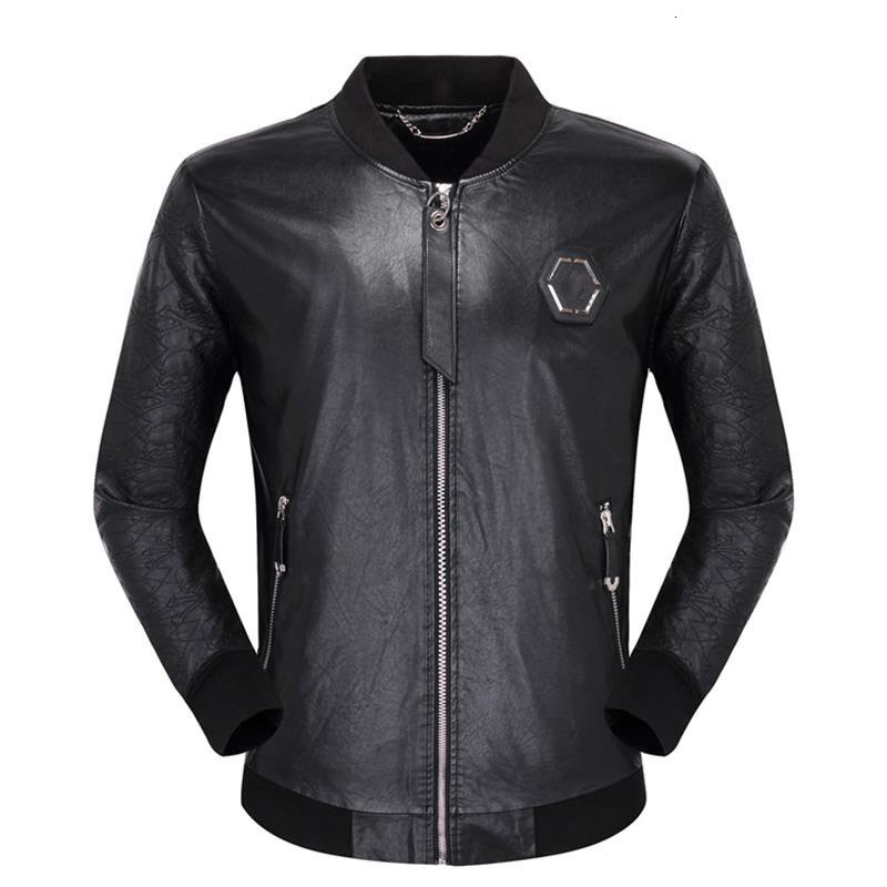 

Men's Jackets "Starbags pp leather clothing imitation of plutonium skull philip prang jacket autumn and winter leisure fashion motorcycl, Black