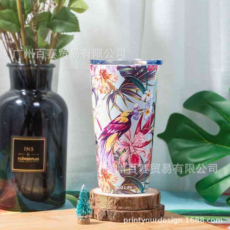 

Sublimation coating of conical stainless steel thermos cup