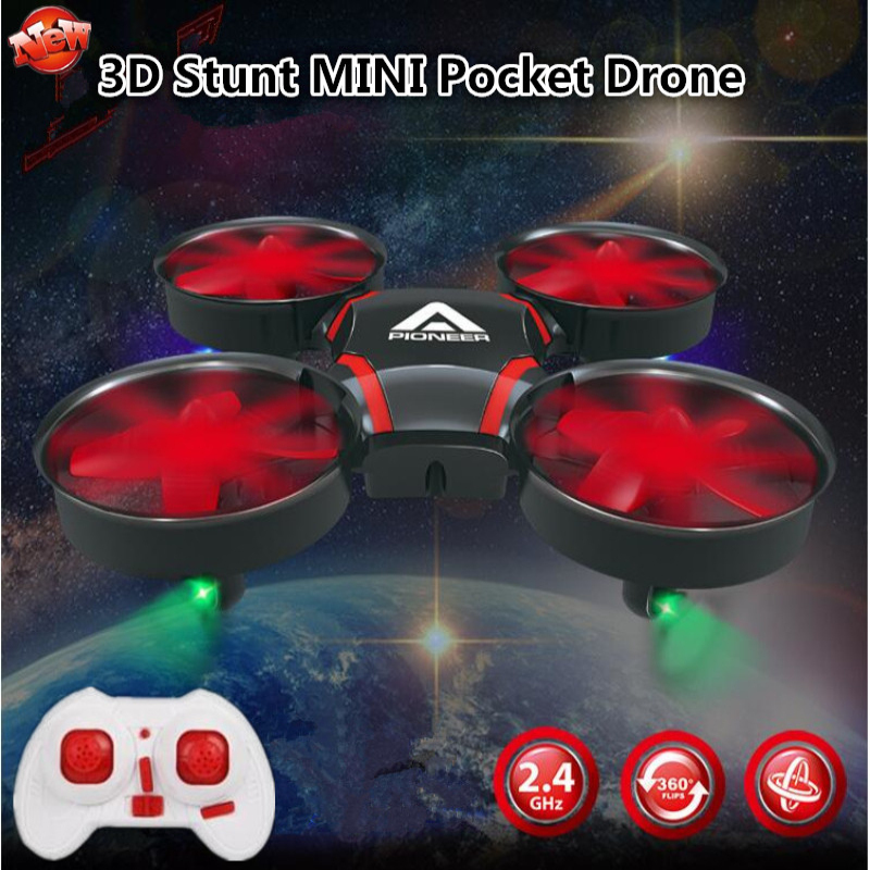 

Indoor Outside Kids Electric Pocket Stunt Remote Control Helicopter Model 2.4G Headless Model 3D Roll Micro RC Quadcopter Drone, Red