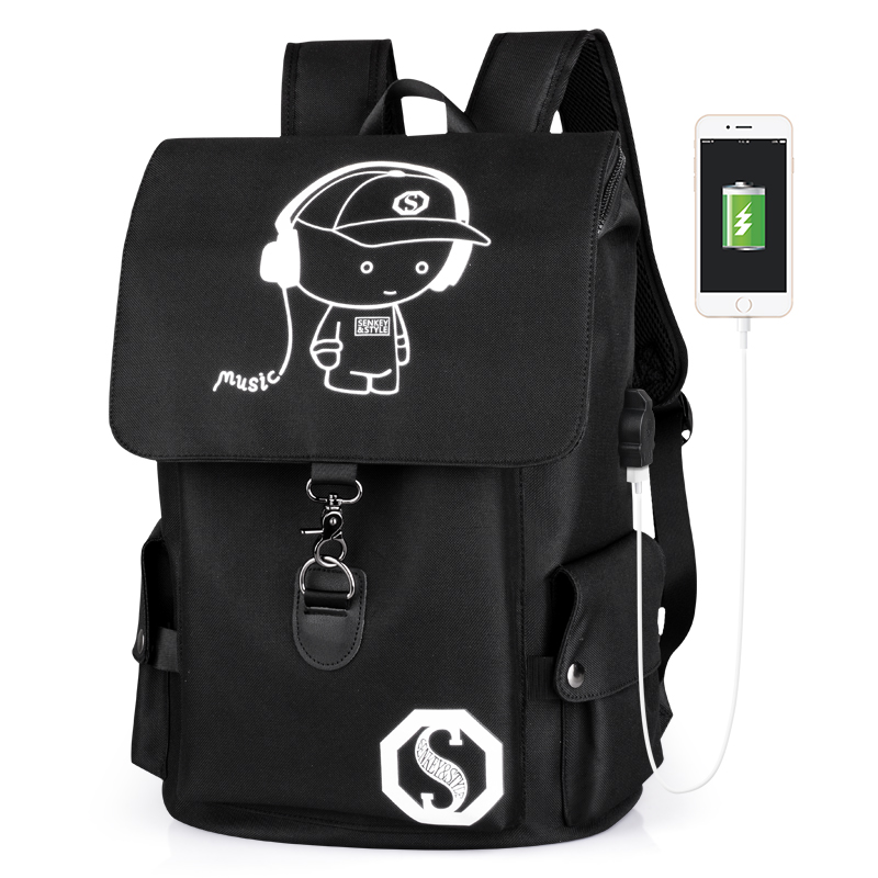 

SenkeyStyle Large Capacity Men's Backpack Casual Backpacking Bags for Male High Quality School Bag for Teenager Students, Black
