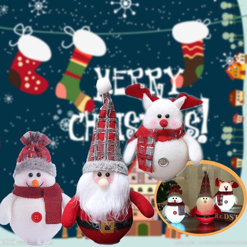 

Christmas Decorations Ornaments Xmas Pendant Snowman Luminous LED Santa Claus Gnome
