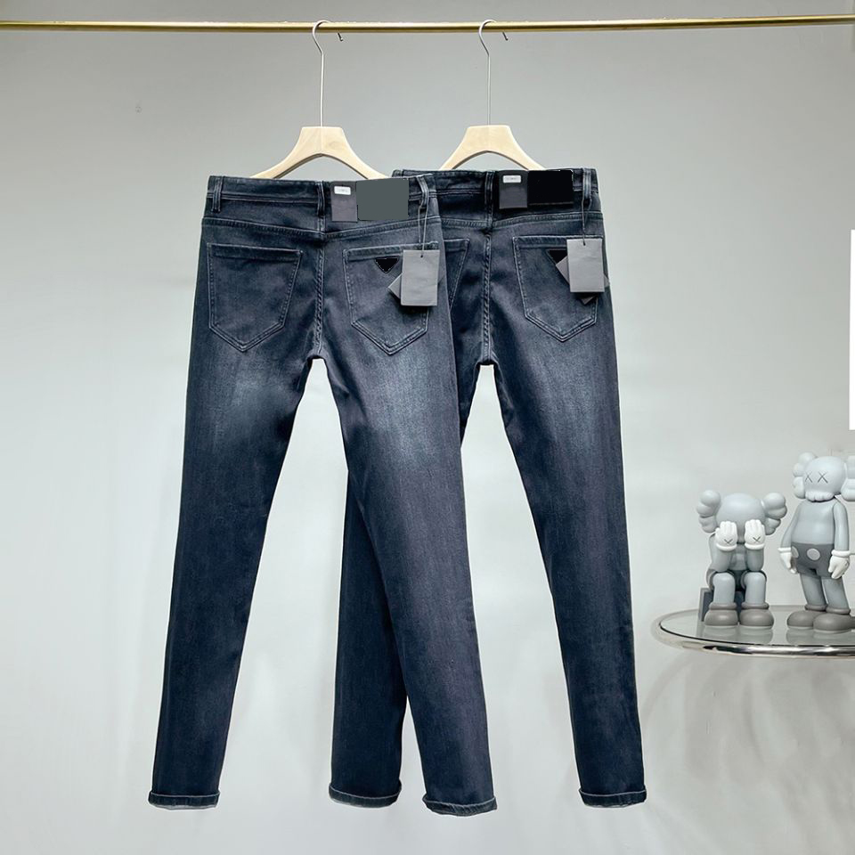 

2021 spring new mens designer jeans retro casual pants OEM embroidery pullover three-color Alphabet embroidery waist 3D cropping Elastic soft comfortable pants, Gray&black