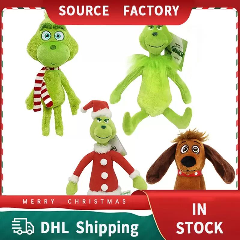 

DHL Grinch Christmas Greens Monster Plush Toy Green Fur Monsters New Toys For Dolls Holiday Decorations Party Supplies Plushes doll
