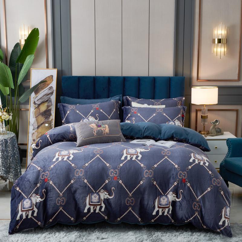 

Bedding Sets MICHIKO Home Textiles 3D Digital Printing Quilt Cover Sheet Pillowcase Polyester Double Bed Four Piece Set, Color 4