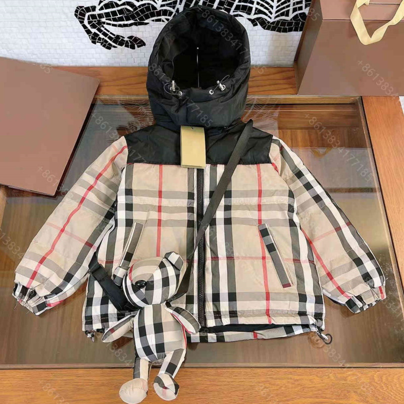 

2021ss Designer kids striped jacket coat free bear pendant Fashion boys girls zipper jacket bbrye brand winter cotton coats high-end child cotton coat logo a1