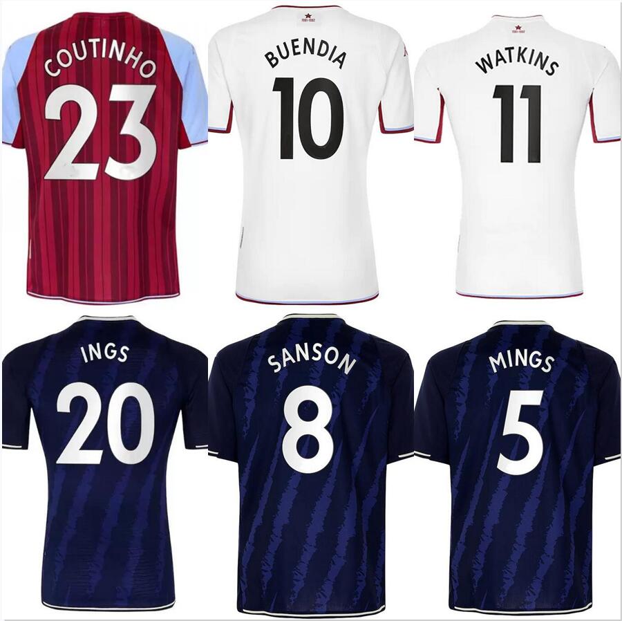 

Villa 21 22 soccer jerseys McGINN WATKINS Men kidS kit full set Football Jersey Ings Konsa Buendia .TREZEGUET DOUGLAS LUIZ Coutinho Aston, Blue