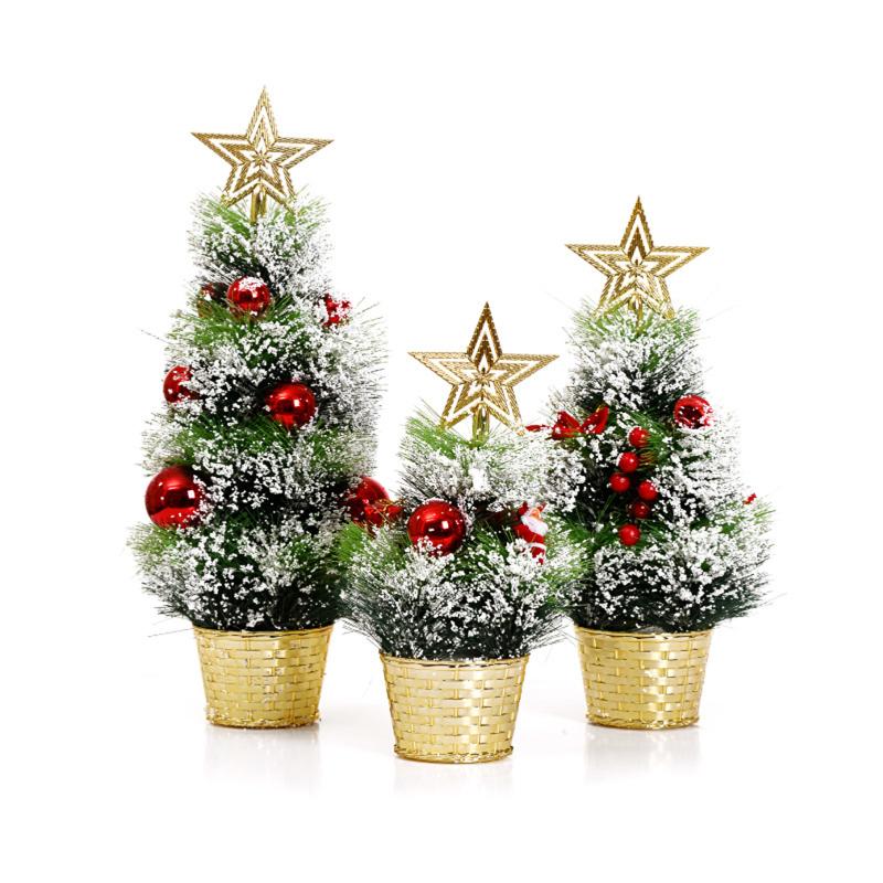 

Christmas Decorations Mini Tree Artificial Tabletop Pine With Base Star Treetop Tiny Holiday Ornaments For Home Office