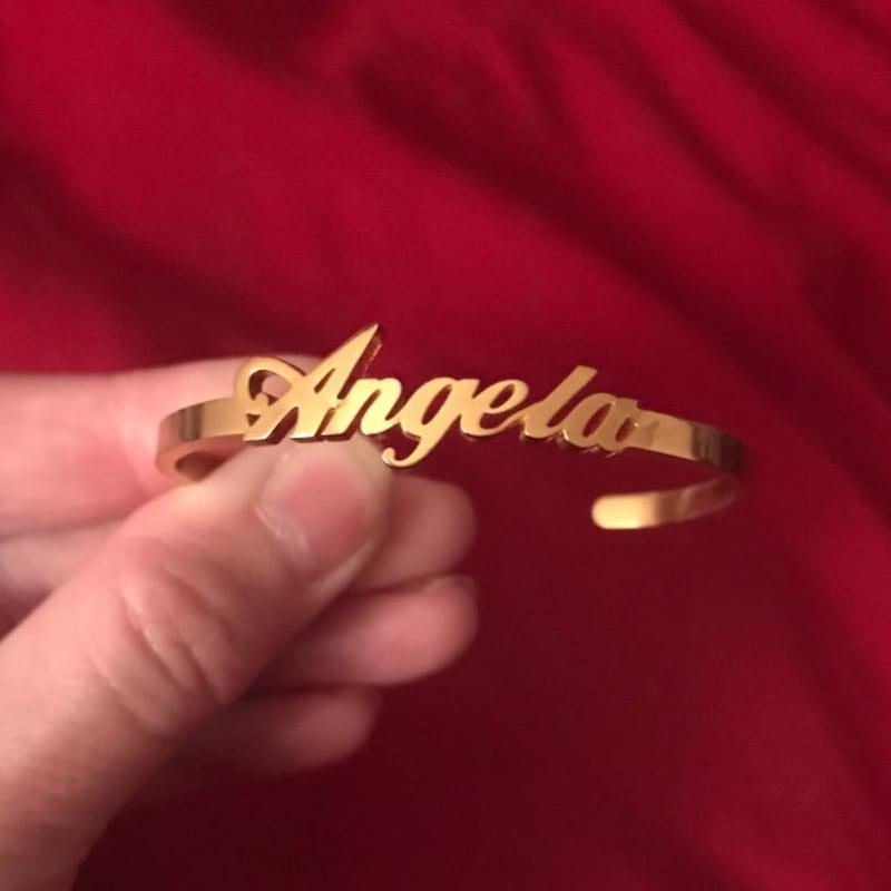 

Customized Name Bracelets Bangles Rose Gold/gold/ Silver Stainless Steel Child Bracelet Personalized Hand Link for Girls Boy Bff, Black