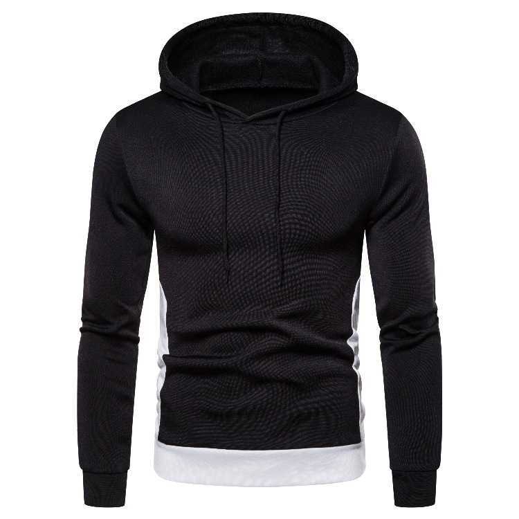 

2021 solid color stitched fall new Hoodie wy012, Black