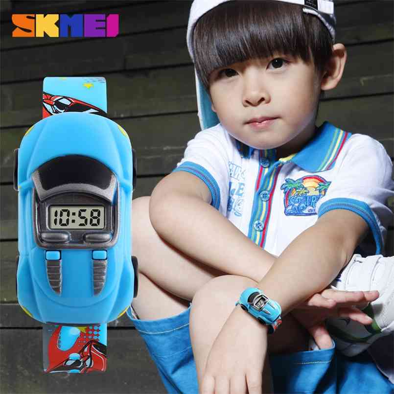 

Sale Kids Watch Cartoon Car Style Sports Watches Children Digital Wristwatch For Boys Girls Gift Relógio infantil 1241 210628, Red