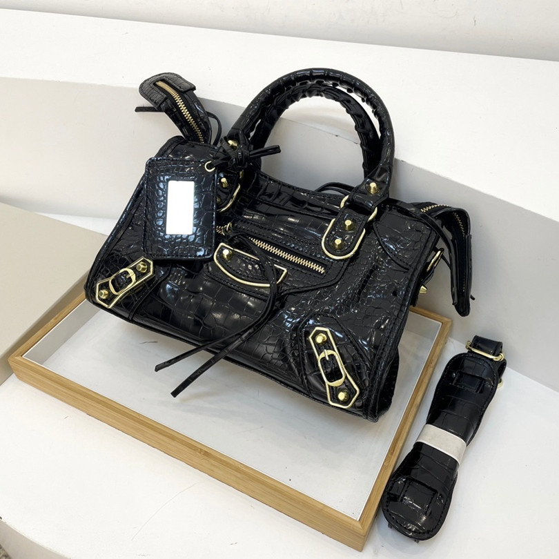 

Women Motorcycle Handbag Shoulder Bags Designer Alligator Handbags Crossbody Bag Lady Crocodile Totes Purses Fashion with Tag high quality, Contact seller