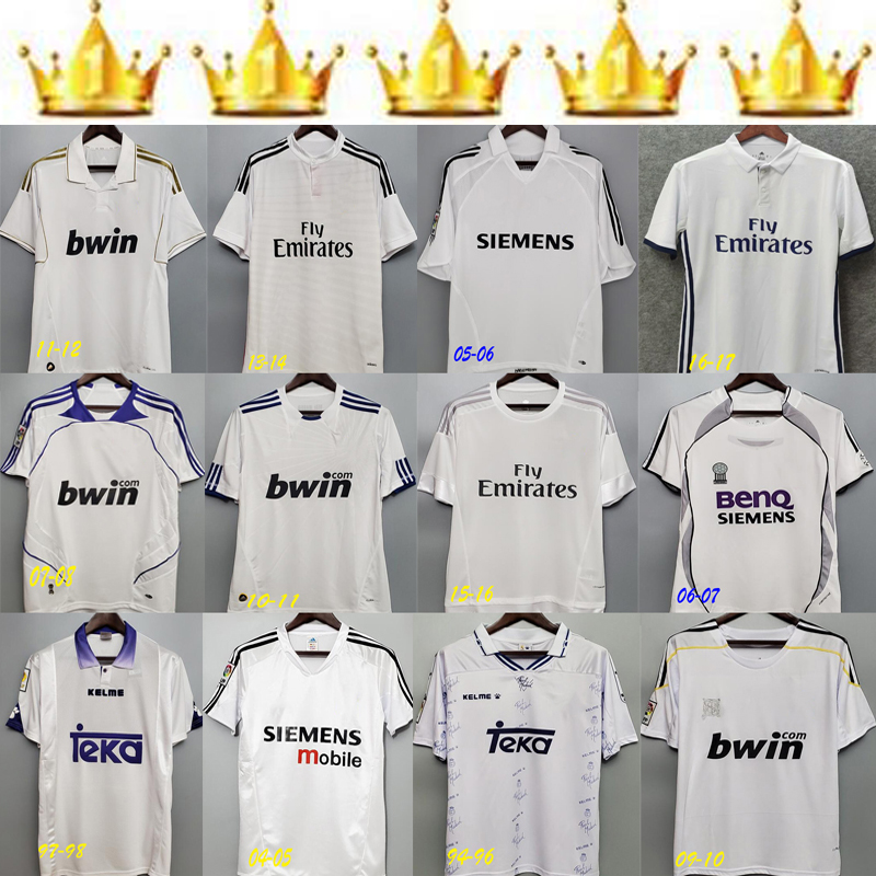 

Real Madrid Retro Soccer Football Jersey GUTI Ramos SEEDORF CARLOS 13 14 15 16 RONALDO ZIDANE Beckham RAUL REDONDO 94 95 96 97 98 99 00 01 0, Black;yellow