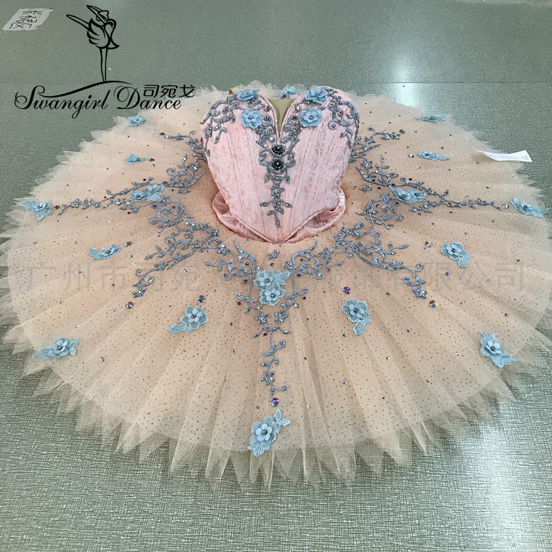 Hoge kwaliteit roze perzik fee poppen professionele tutu yagp competitie ballet fase kostuums pannenkoek tutu voor meisjes BT4002