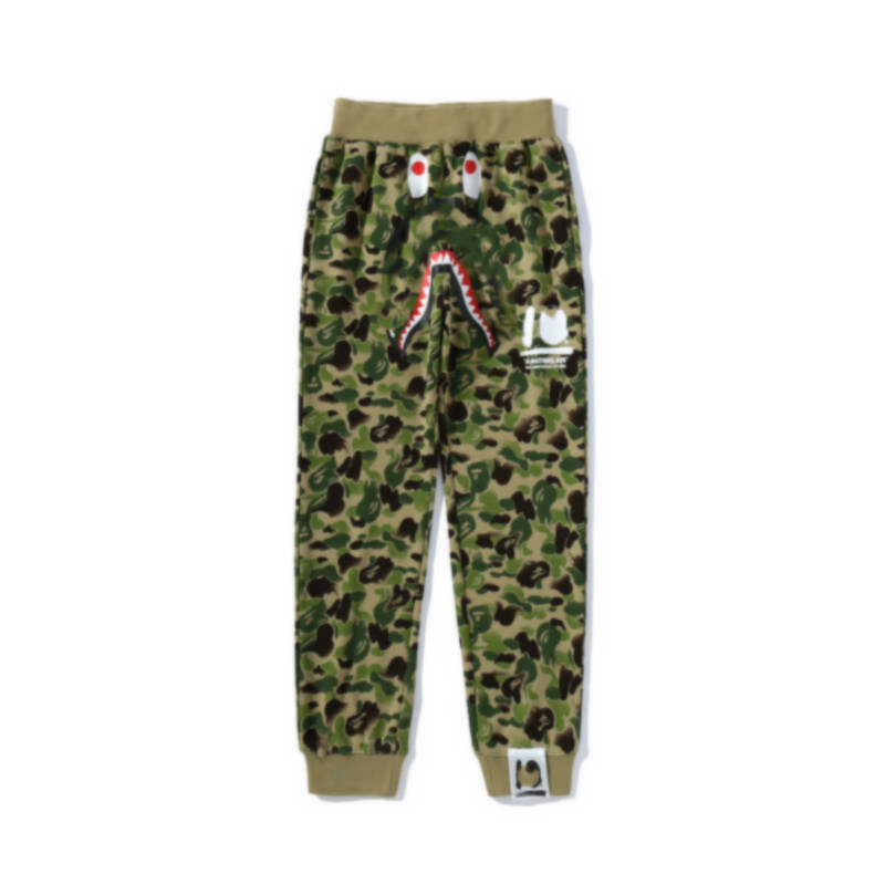 

Men's casual camouflage Paneled hoodies sweatshirt bathing ape cardigan Hip Hop Letters Long Sleeve Shark Print women men Couples pants 072, 13