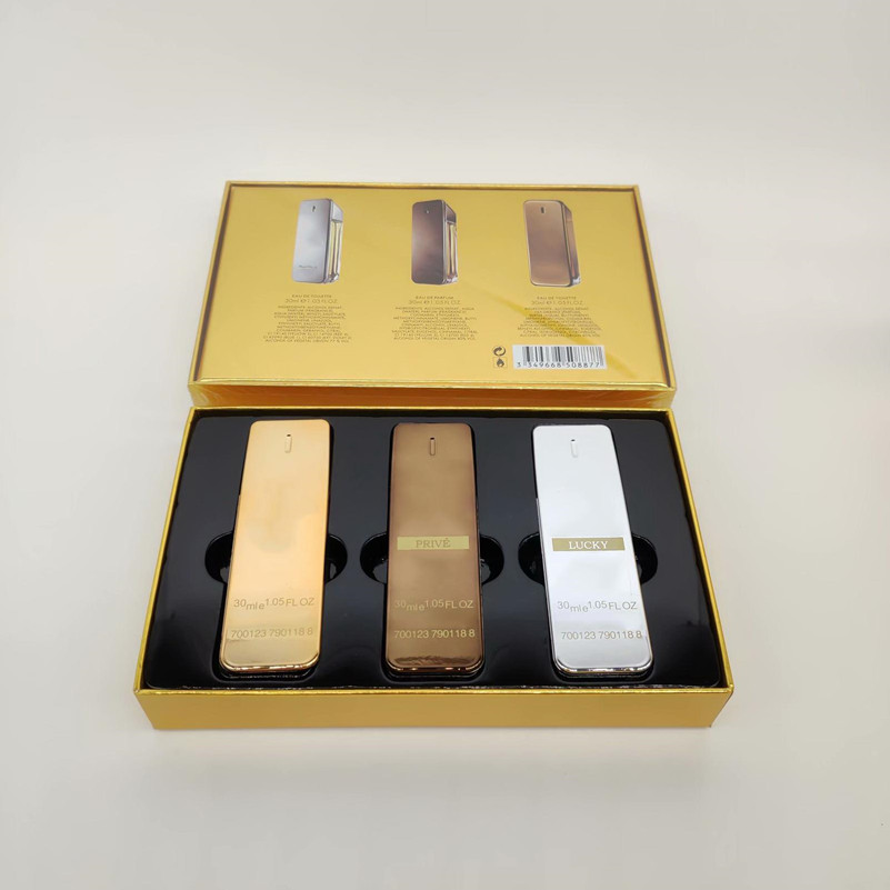 

Famous Brand million perfume set 30ml x3 for men good smell with long lasting capacity High Quality fast ship Men Spray 3 in 1 Gift box