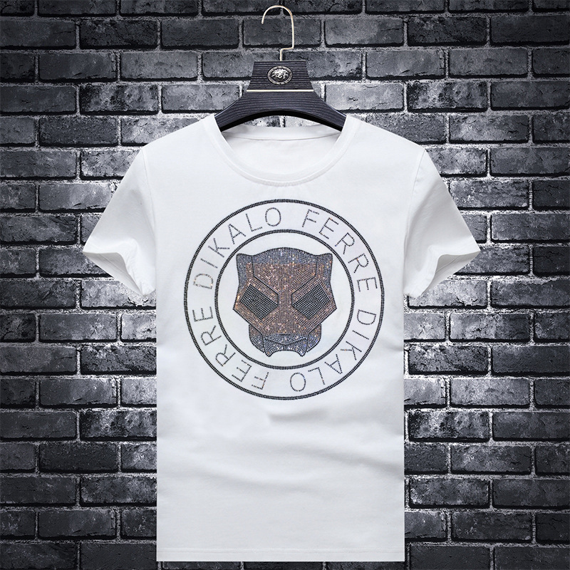 

fashion t shirt 2021 summer men's drill large short sleeve, White;black
