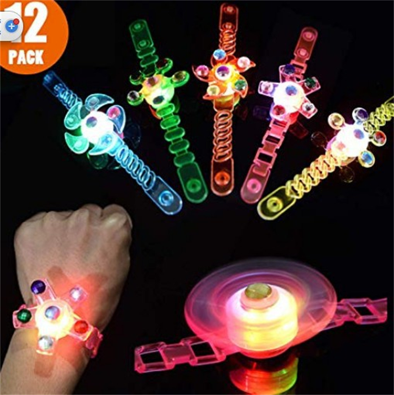 

Fidget Toys Bracelet Spinners Bracelets Kids Party Favors Stress Relief LED Light Up Fingertip Bracelet for Birthday Halloween Christmas Sensory Toy