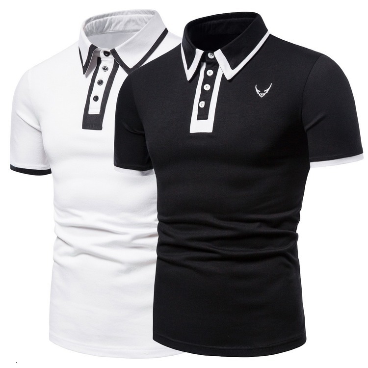 

Men' T-Shirts Summer Style Lapel Short-sleeved T-shirt Cross-border Foreign Trade Trend Half-sleeved POLO Shirt YT057 8Y38, White