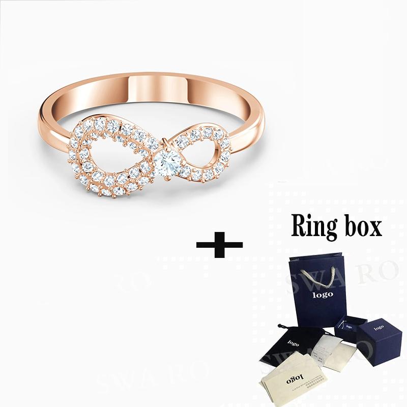 Cluster Rings SWA 2021 Rose Fashion INFINITY Exquisite Ring To Send Girlfriend Couple Engagement Anniversary Birthday Gift-image-713130061