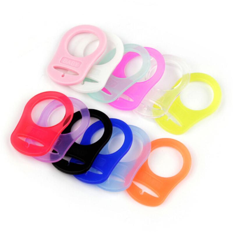 

Pacifiers# 5Pcs/pack Baby Dummy Pacifier Holder Clip Adapter Ring 5PCS Silicone Button
