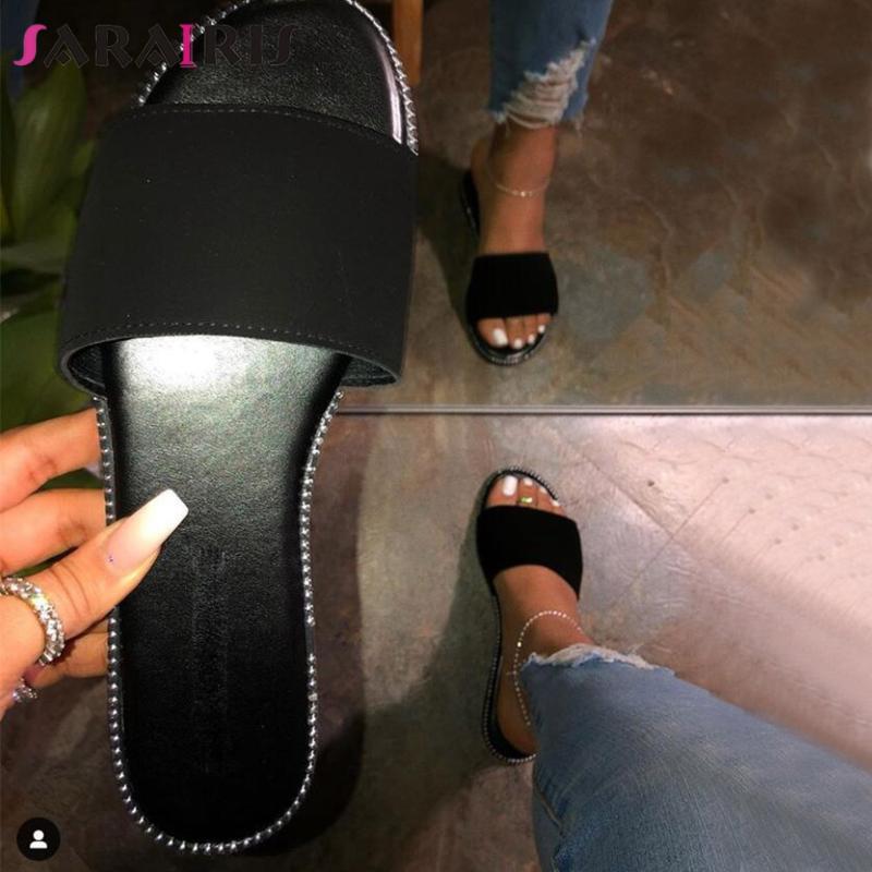 

Slippers SARAIRIS Leisure Casual Handmade Sandals Ins Laides Women Leopard Slip Open Toe Outdoor Beach Shoes Woman, White