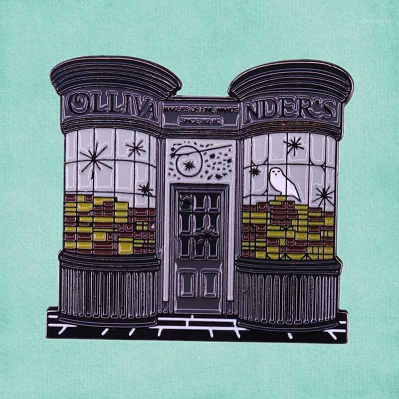 

Pins, Brooches Instreet Ollivanders Wand Shop Enamel Pin HP Wizarding World Diagon Alley Big House Magic Wizard Brooch Badge, Gray