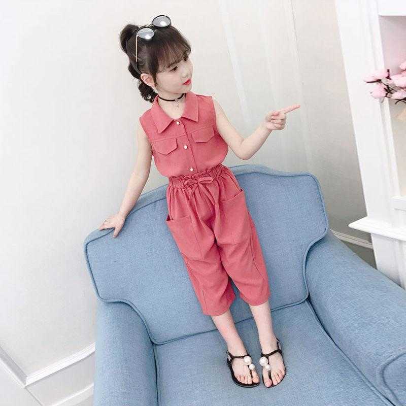 Summer New 12 11 Children's Clothing 10 Girls Clothes 9 Children's Suit 8 Fashion Shirt + Pants 2 Suit Teenage Girls Clothing-image-702416430