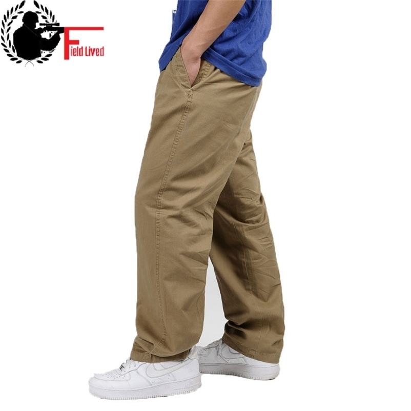 

Plus Size 3XL 4XL 5XL 6XL Men's Pants Outside Long Men Elastic Waist Big and Tall Suit for 65-140kg Male Trousers 48-51 211106, Yellow