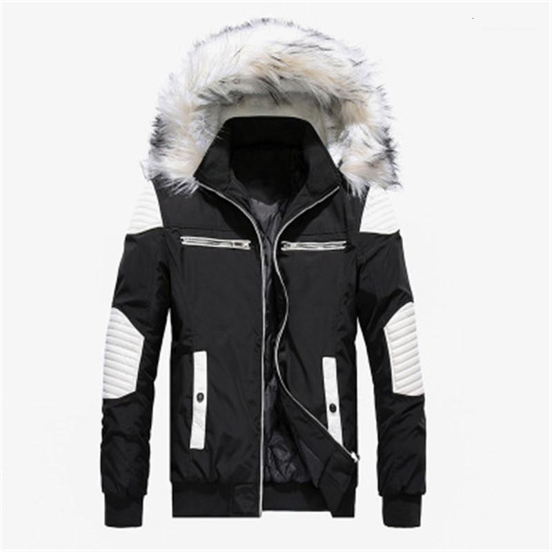 

Men's & Parkas Man Designer Zipper Lapel Neck Thicken Coats Removable Hat Outerwear Men Long Coat With Big Fur Collar Fashion Outdoor H, Black