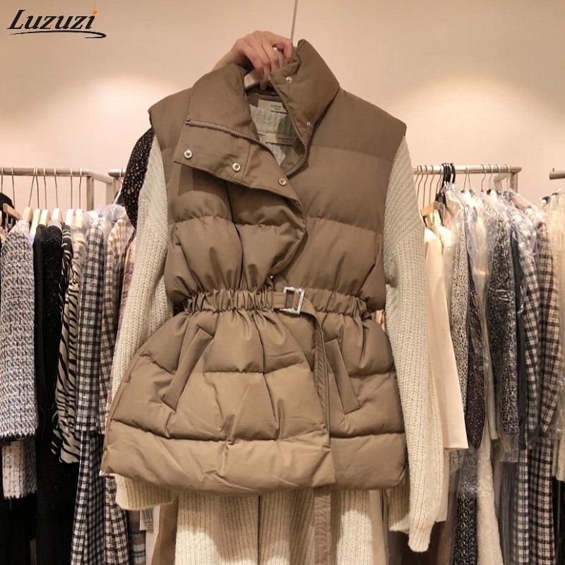 

Women's Down & Parkas Luzuzi Winter Autumn Warm Vest Women 2021 Loose Ultra Light Sleeveles Jacket White Duck Gilet Female Puffer Waistcoat