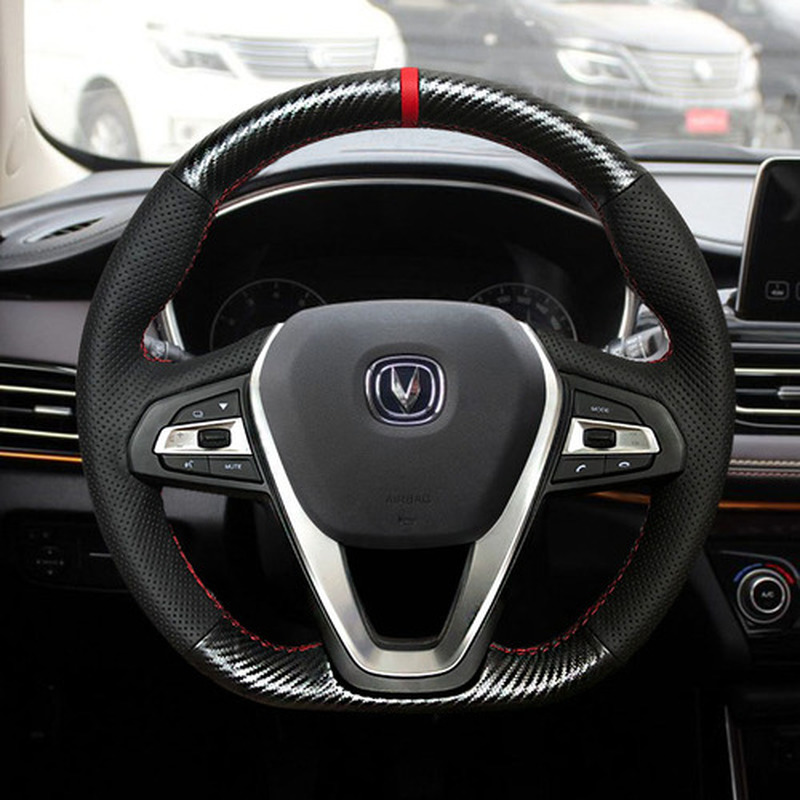 

DIY Custom hand-stitched leather car steering wheel cover For Changan CS85 EADO DT cs75