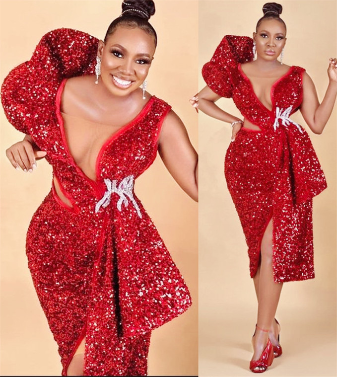 

2021 Plus Size Arabic Aso Ebi Stylish Burgundy Sexy Prom Dresses Beaded Sheath Sequined Evening Formal Party Second Reception Bridesmaid Gowns Dress ZJ944, Lavender