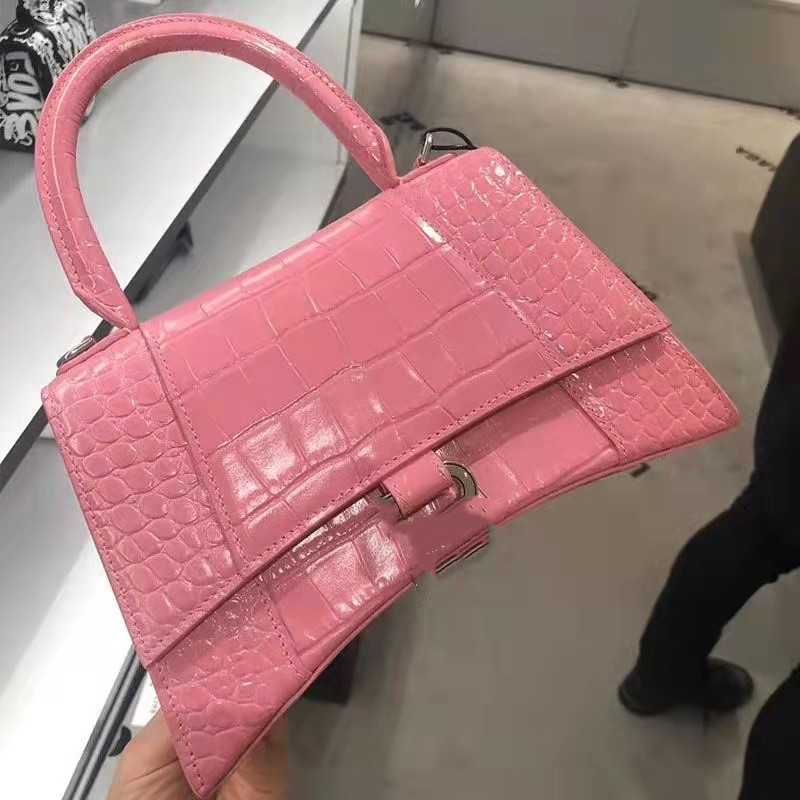 

Star with cross-body bag new tide all-match crocodile grain hourglass bag leather